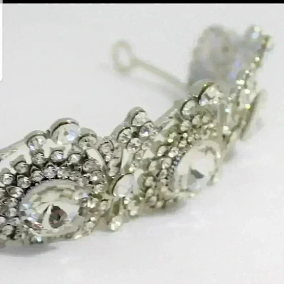 New Bridal Rhinestone Tiara Crown Wedding Silver main image 2